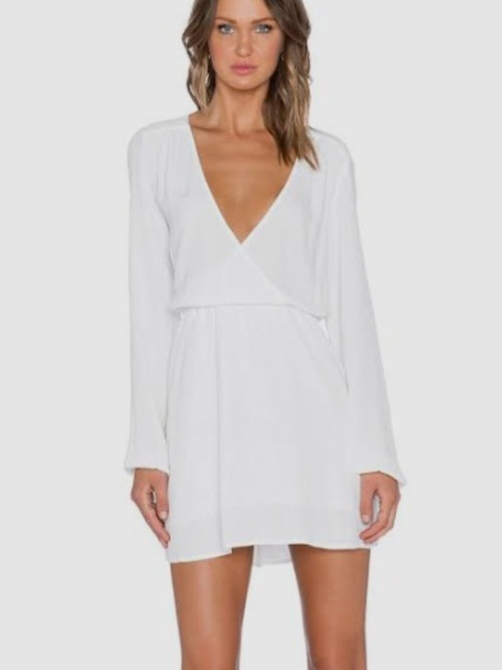 MINKPINK Classic White V-Neck Mini EUC!